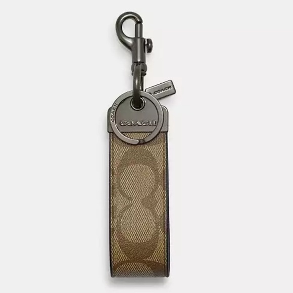 Coach Loop Key Fob in Signature Canvas - Picture 1 of 4